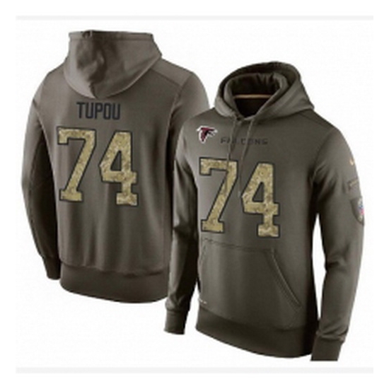 NFL Nike Atlanta Falcons 74 Tani Tupou Green Salute To Service Mens Pullover Hoodie NFL Nike Atlanta Falcons 74 Tani Tupou Green Salute To Service Mens Pullover Hoodie