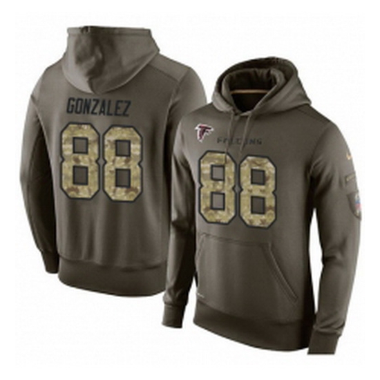 NFL Nike Atlanta Falcons 88 Tony Gonzalez Green Salute To Service Mens Pullover Hoodie NFL Nike Atlanta Falcons 88 Tony Gonzalez Green Salute To Service Mens Pullover Hoodie