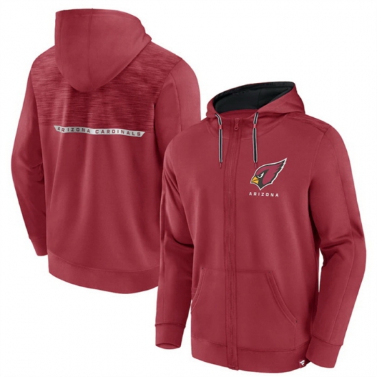 Men Arizona Cardinals Red Defender Evo Full Zip Hoodie Men Arizona Cardinals Red Defender Evo Full Zip Hoodie