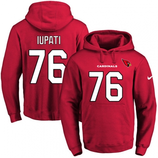 NFL Mens Nike Arizona Cardinals 76 Mike Iupati Red Name Number Pullover Hoodie NFL Mens Nike Arizona Cardinals 76 Mike Iupati Red Name Number Pullover Hoodie