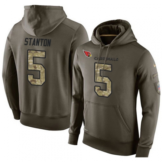 NFL Nike Arizona Cardinals 5 Drew Stanton Green Salute To Service Men Pullover Hoodie NFL Nike Arizona Cardinals 5 Drew Stanton Green Salute To Service Men Pullover Hoodie