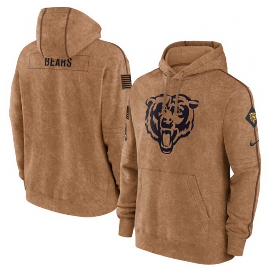 Men Chicago Bears 2023 Brown Salute To Service Pullover Hoodie Men Chicago Bears 2023 Brown Salute To Service Pullover Hoodie