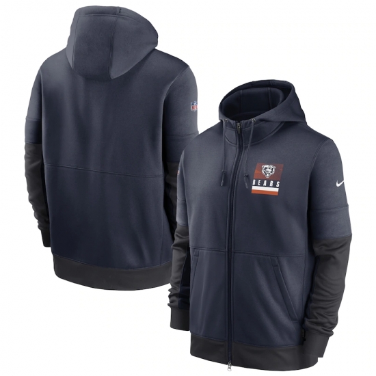Men Chicago Bears New 2020 Nike Gray Black Fan Gear Mascot Performance Full Zip Hoodie Men Chicago Bears New 2020 Nike Gray Black Fan Gear Mascot Performance Full Zip Hoodie