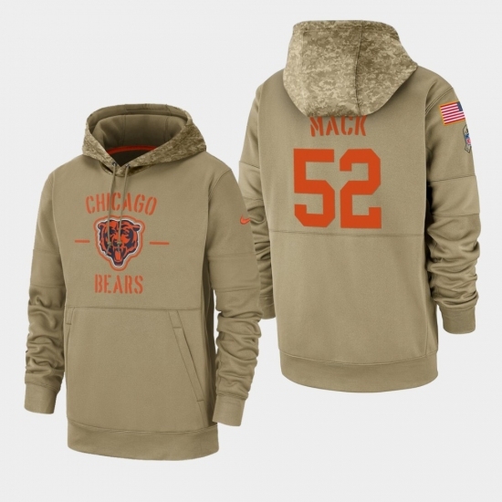 Mens Chicago Bears 52 Khalil Mack 2019 Salute to Service Sideline Therma Pullover Hoodie Tan Mens Chicago Bears 52 Khalil Mack 2019 Salute to Service Sideline Therma Pullover Hoodie Tan