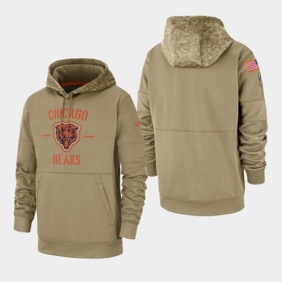 Mens Chicago Bears Tan 2019 Salute to Service Sideline Therma Pullover Hoodie Mens Chicago Bears Tan 2019 Salute to Service Sideline Therma Pullover Hoodie
