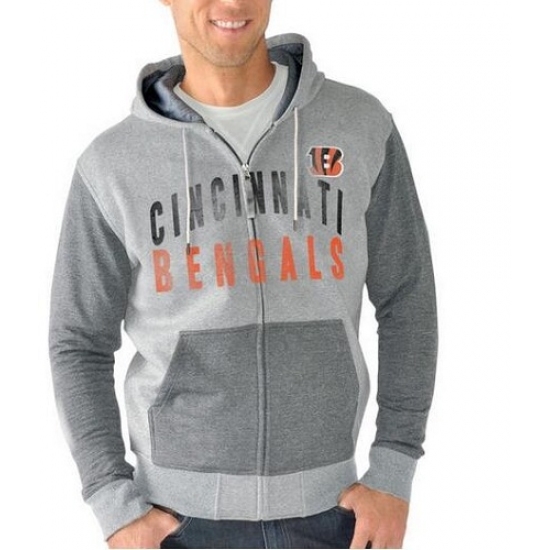 NFL Cincinnati Bengals G III Sports by Carl Banks Safety Tri Blend Full Zip Hoodie Heathered Gray NFL Cincinnati Bengals G III Sports by Carl Banks Safety Tri Blend Full Zip Hoodie Heathered Gray