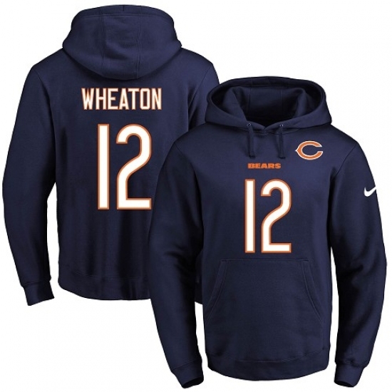 NFL Mens Nike Chicago Bears 12 Markus Wheaton Navy Blue Name Number Pullover Hoodie NFL Mens Nike Chicago Bears 12 Markus Wheaton Navy Blue Name Number Pullover Hoodie