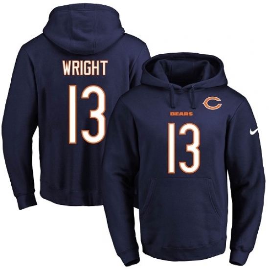 NFL Mens Nike Chicago Bears 13 Kendall Wright Navy Blue Name Number Pullover Hoodie NFL Mens Nike Chicago Bears 13 Kendall Wright Navy Blue Name Number Pullover Hoodie