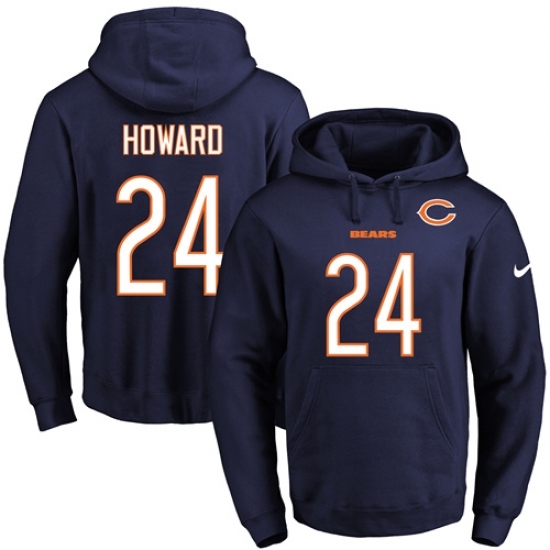 NFL Mens Nike Chicago Bears 24 Jordan Howard Navy Blue Name Number Pullover Hoodie NFL Mens Nike Chicago Bears 24 Jordan Howard Navy Blue Name Number Pullover Hoodie