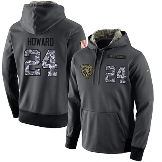 NFL Mens Nike Chicago Bears 24 Jordan Howard Stitched Black Anthracite Salute to Service Player Performance Hoodie NFL Mens Nike Chicago Bears 24 Jordan Howard Stitched Black Anthracite Salute to Service Player Performance Hoodie