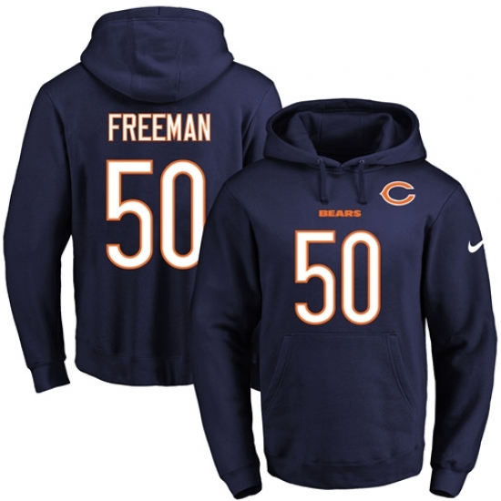 NFL Mens Nike Chicago Bears 50 Jerrell Freeman Navy Blue Name Number Pullover Hoodie NFL Mens Nike Chicago Bears 50 Jerrell Freeman Navy Blue Name Number Pullover Hoodie