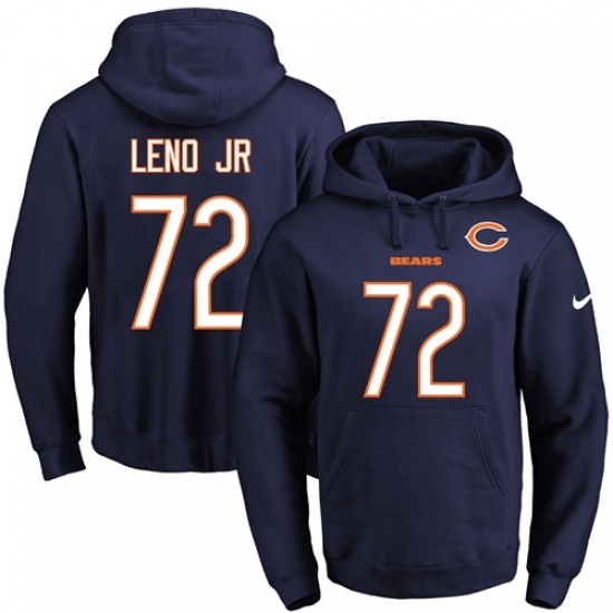 NFL Mens Nike Chicago Bears 72 Charles Leno Navy Blue Name Number Pullover Hoodie NFL Mens Nike Chicago Bears 72 Charles Leno Navy Blue Name Number Pullover Hoodie