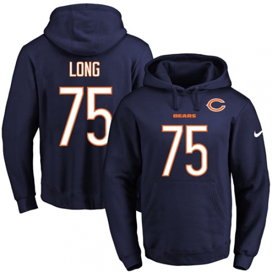 NFL Mens Nike Chicago Bears 75 Kyle Long Navy Blue Name Number Pullover Hoodie NFL Mens Nike Chicago Bears 75 Kyle Long Navy Blue Name Number Pullover Hoodie