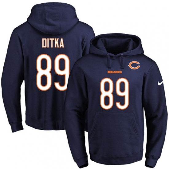 NFL Mens Nike Chicago Bears 89 Mike Ditka Navy Blue Name Number Pullover Hoodie NFL Mens Nike Chicago Bears 89 Mike Ditka Navy Blue Name Number Pullover Hoodie