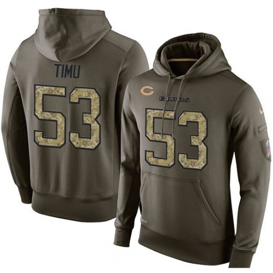 NFL Nike Chicago Bears 53 John Timu Green Salute To Service Mens Pullover Hoodie NFL Nike Chicago Bears 53 John Timu Green Salute To Service Mens Pullover Hoodie