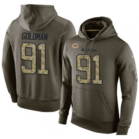 NFL Nike Chicago Bears 91 Eddie Goldman Green Salute To Service Mens Pullover Hoodie NFL Nike Chicago Bears 91 Eddie Goldman Green Salute To Service Mens Pullover Hoodie