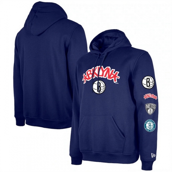 Men Brooklyn Nets Navy 2023 24 City Edition Pullover Hoodie Men Brooklyn Nets Navy 2023 24 City Edition Pullover Hoodie