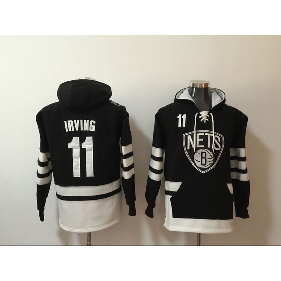 Men's Brooklyn Nets #11 Kyrie Irving Black Pullover Hoodie Men's Brooklyn Nets #11 Kyrie Irving Black Pullover Hoodie