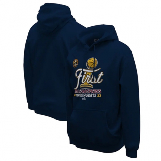 Men Denver Nuggets Navy 2023 Finals Champions Pullover Hoodie Men Denver Nuggets Navy 2023 Finals Champions Pullover Hoodie