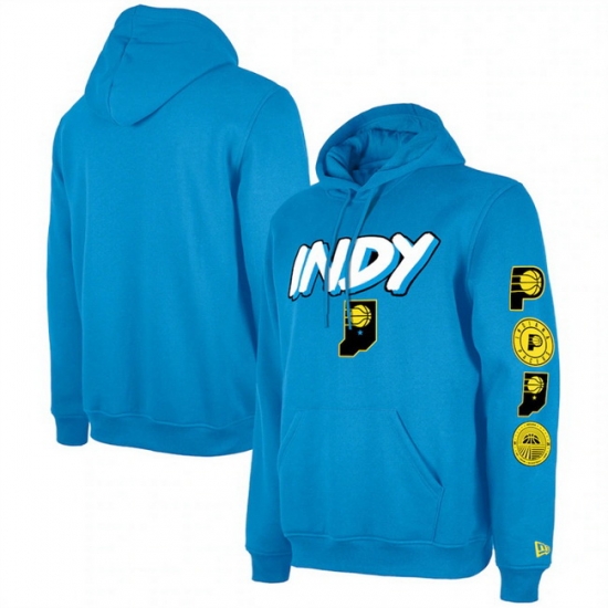 Men Indiana Pacers Blue 2023 24 City Edition Pullover Hoodie Men Indiana Pacers Blue 2023 24 City Edition Pullover Hoodie