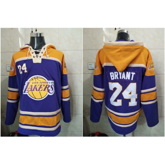 Men Los Angeles Lakers Kobe Bryant 24 Purple Yellow Stitched NBA Hoodie Men Los Angeles Lakers Kobe Bryant 24 Purple Yellow Stitched NBA Hoodie