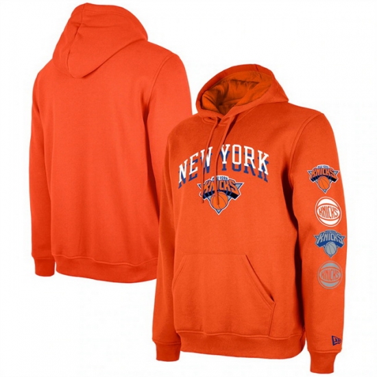 Men New York Knicks Orange 2023 24 City Edition Pullover Hoodie Men New York Knicks Orange 2023 24 City Edition Pullover Hoodie