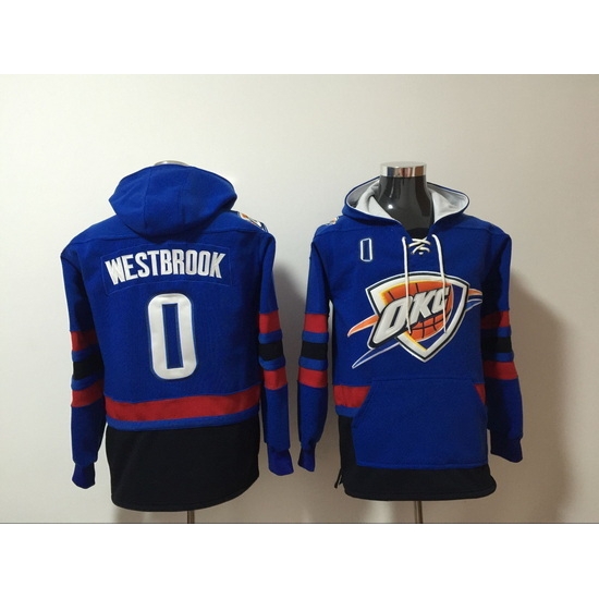 Thunder #0 Russell Westbrook Blue Name & Number Pullover NBA Hoodie Thunder #0 Russell Westbrook Blue Name & Number Pullover NBA Hoodie