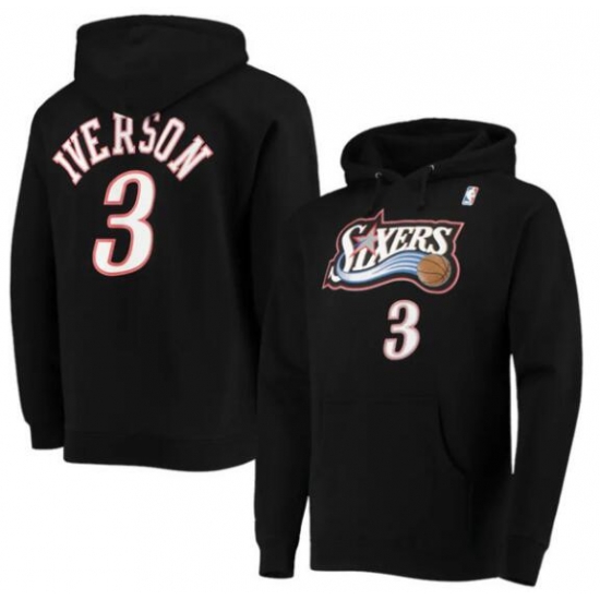 76ers Allen Iverson Black Hoodie 76ers Allen Iverson Black Hoodie