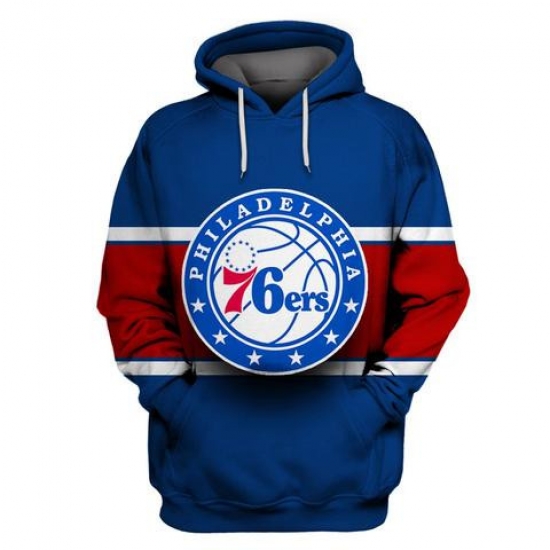 Men Philadelphia 76ers Blue All Stitched Hooded Sweatshirt Men Philadelphia 76ers Blue All Stitched Hooded Sweatshirt