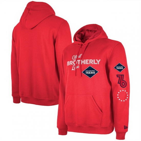 Men Philadelphia 76ers Red 2023 24 City Edition Pullover Hoodie Men Philadelphia 76ers Red 2023 24 City Edition Pullover Hoodie