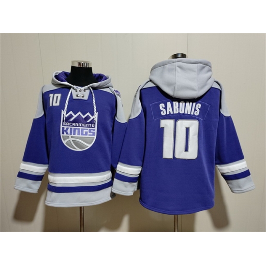 Men Sacramento Kings 10 Domantas Sabonis Blue Grey Lace Up Pullover Hoodie Men Sacramento Kings 10 Domantas Sabonis Blue Grey Lace Up Pullover Hoodie