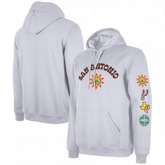 Men San Antonio Spurs White 2023 24 City Edition Pullover Hoodie Men San Antonio Spurs White 2023 24 City Edition Pullover Hoodie