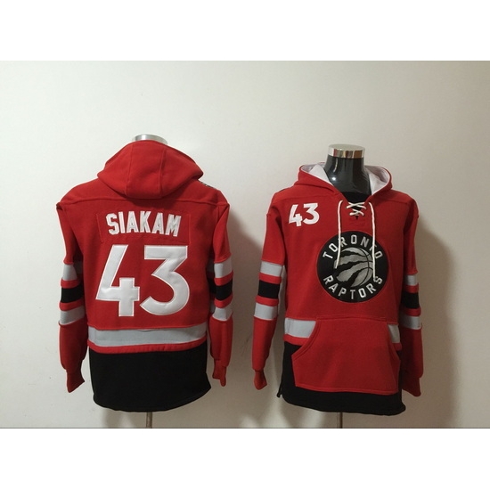 Men's Toronto Raptors #43 Pascal Siakam Red Lace-Up Pullover Hoodie Men's Toronto Raptors #43 Pascal Siakam Red Lace-Up Pullover Hoodie