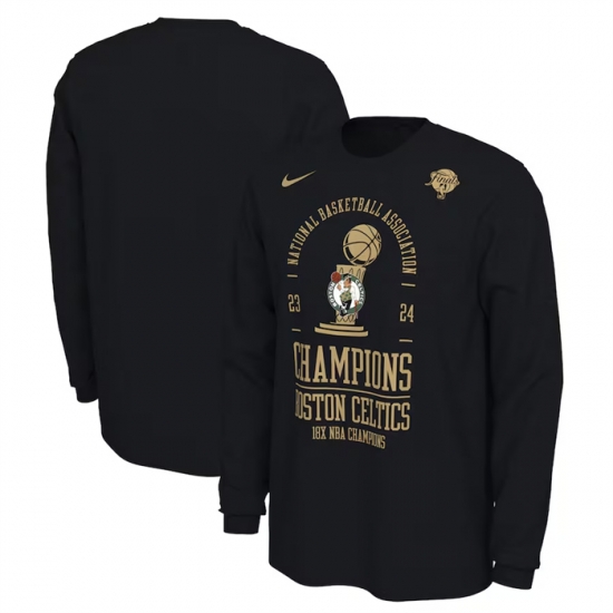 Men Boston Celtics Black 18 Time Finals Champions Locker Room Long Sleeve T Shirt Men Boston Celtics Black 18 Time Finals Champions Locker Room Long Sleeve T Shirt