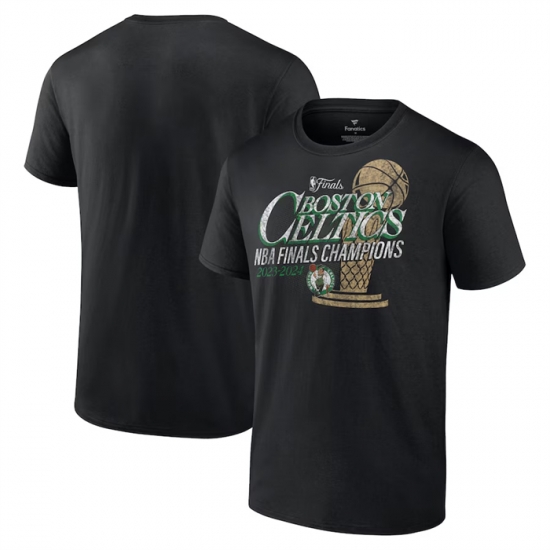 Men Boston Celtics Black 2024 Finals Champions Fast Break Finish Trophy T Shirt Men Boston Celtics Black 2024 Finals Champions Fast Break Finish Trophy T Shirt