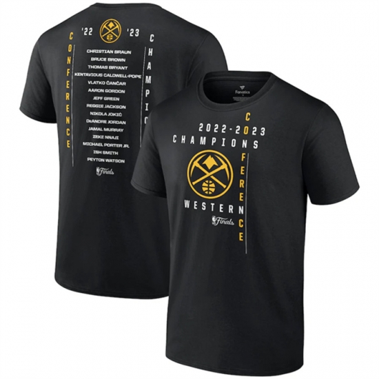 Men Denver Nuggets Black 2022 2023 Western Conference Champions T Shirt Men Denver Nuggets Black 2022 2023 Western Conference Champions T Shirt