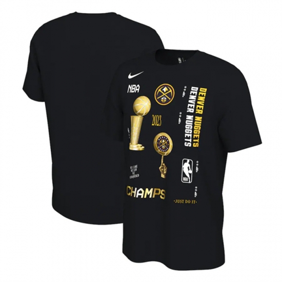 Men Denver Nuggets Black 2023 Finals Celebration Locker Room T Shirt Men Denver Nuggets Black 2023 Finals Celebration Locker Room T Shirt
