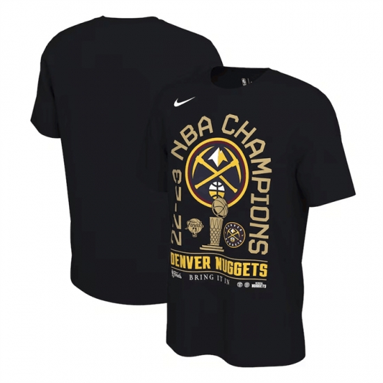 Men Denver Nuggets Black 2023 Finals Champions Locker Room Short Sleeve T Shirt Men Denver Nuggets Black 2023 Finals Champions Locker Room Short Sleeve T Shirt