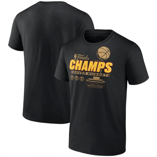 Men Denver Nuggets Black Champions T Shirt Men Denver Nuggets Black Champions T Shirt