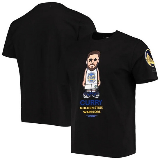 Men Golden State Warriors Stephen Curry Black Pro Standard Caricature T Shirt Men Golden State Warriors Stephen Curry Black Pro Standard Caricature T Shirt