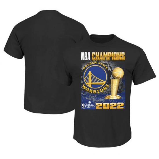 Men's Golden State Warriors 2021-2022 Black NBA Finals Champions Trophy T-Shirt Men's Golden State Warriors 2021-2022 Black NBA Finals Champions Trophy T-Shirt