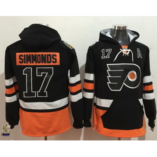 Flyers #17 Wayne Simmonds Black Name 26 Number Pullover NHL Hoodie Flyers #17 Wayne Simmonds Black Name 26 Number Pullover NHL Hoodie