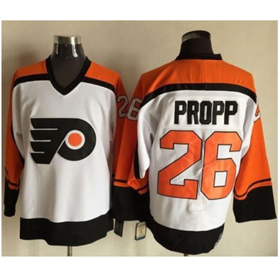 Flyers #26 Brian Propp WhiteBlack CCM Throwback Stitched NHL Jersey Flyers #26 Brian Propp WhiteBlack CCM Throwback Stitched NHL Jersey