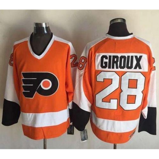 Flyers #28 Claude Giroux Orange CCM Throwback Stitched NHL Jersey Flyers #28 Claude Giroux Orange CCM Throwback Stitched NHL Jersey