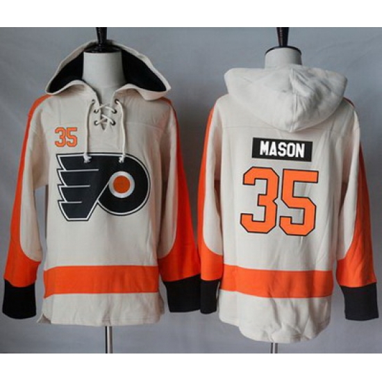 Flyers #35 Steve Mason Cream Sawyer Hooded Sweatshirt Stitched NHL Jersey Flyers #35 Steve Mason Cream Sawyer Hooded Sweatshirt Stitched NHL Jersey