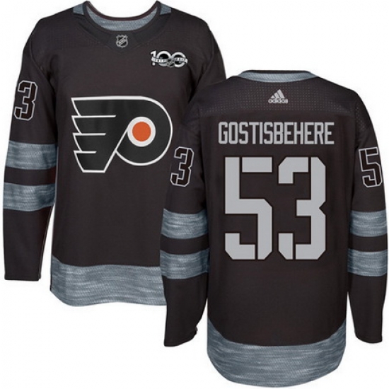 Flyers #53 Shayne Gostisbehere Black 1917 2017 100th Anniversary Stitched NHL Jersey Flyers #53 Shayne Gostisbehere Black 1917 2017 100th Anniversary Stitched NHL Jersey