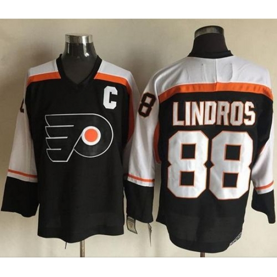 Flyers #88 Eric Lindros Black CCM Throwback Stitched NHL Jersey Flyers #88 Eric Lindros Black CCM Throwback Stitched NHL Jersey