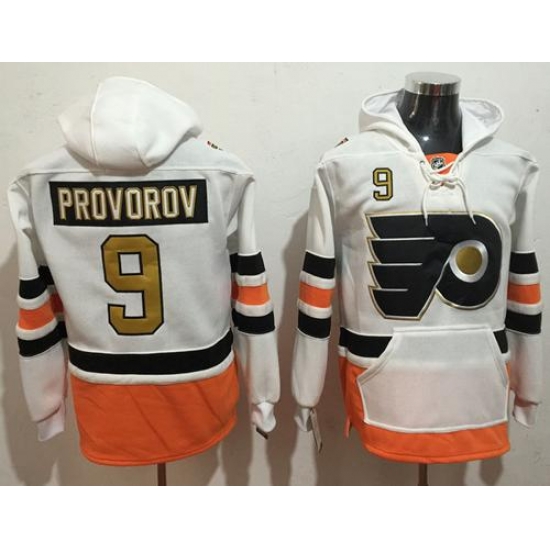 Flyers #9 Ivan Provorov White 3rd Name & Number Pullover NHL Hoodie Flyers #9 Ivan Provorov White 3rd Name & Number Pullover NHL Hoodie