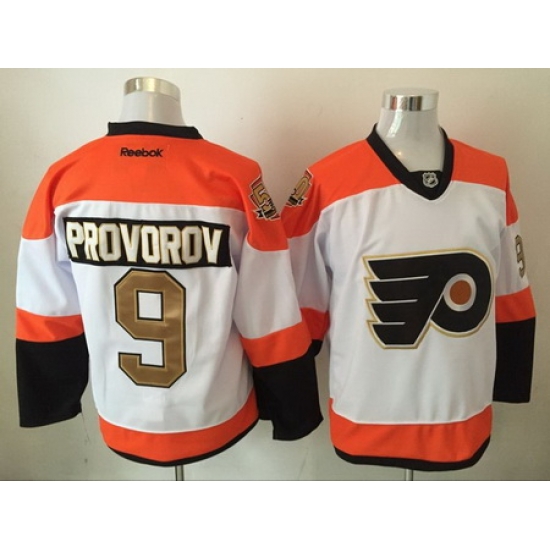Flyers 9 Ivan Provorov White With 50th Anniversary Patch Reebok Jersey Flyers 9 Ivan Provorov White With 50th Anniversary Patch Reebok Jersey