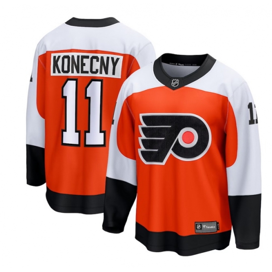 Men Philadelphia Flyers 11 Travis Konecny Orange Stitched Jersey Men Philadelphia Flyers 11 Travis Konecny Orange Stitched Jersey